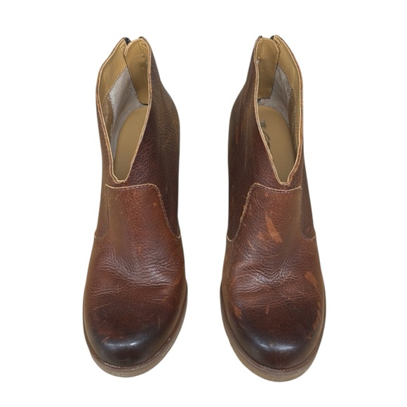 Korks Gemini Brown Distressed Leather Zip Up Ankle Boots Booties #Q43906 Size 9M - Picture 9 of 12